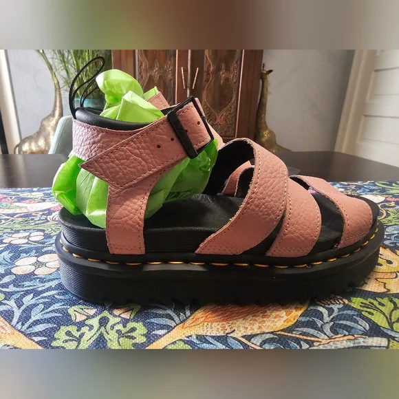 NEW!! Dr. Martens BLAIRE PINK STRAP SANDALS Size 8 Ladies - Picture 3 of 6